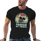 Pardon My French - Retro Funny Frenchie  French Bulldog Men Women Girls Kids  Quick-drying T-Shirt