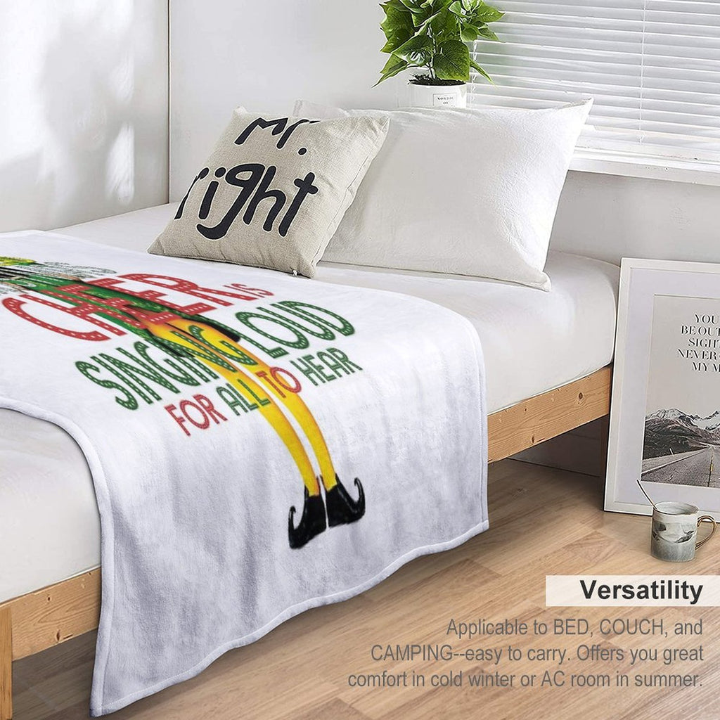 The Best Way to Spread CHRISTMAS CHEER Is Singing Loud for All to Hear BUDDY The ELF Christmas Movie Quote Will Ferrell Plush Throw Blanket