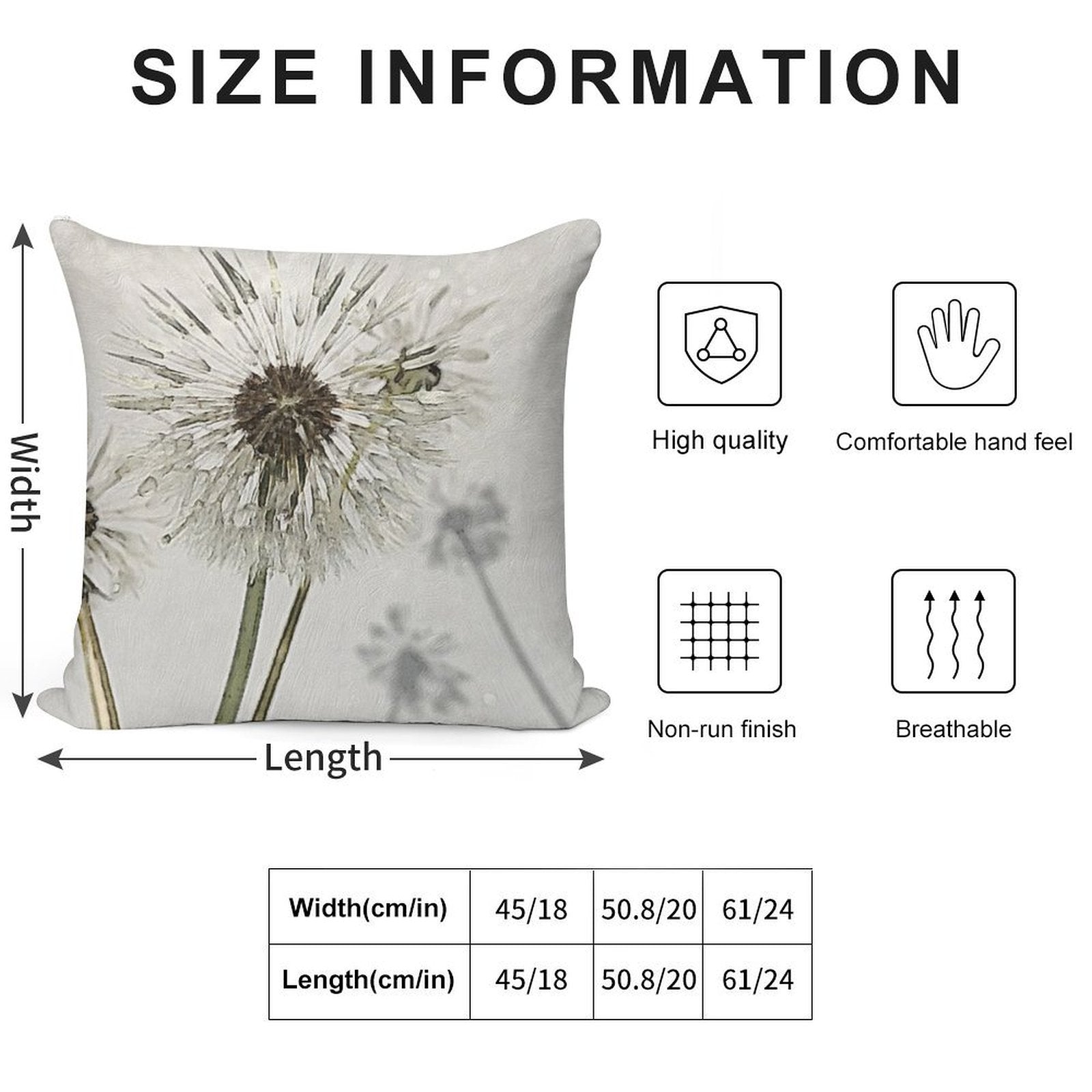 Pusteblume Soft Reinforced Edging Throw Pillow