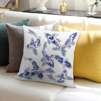 Blue And White Koi Fish Artwork – Zen Wall Decor for Home & Office Soft Decorative Cover Throw Pillow