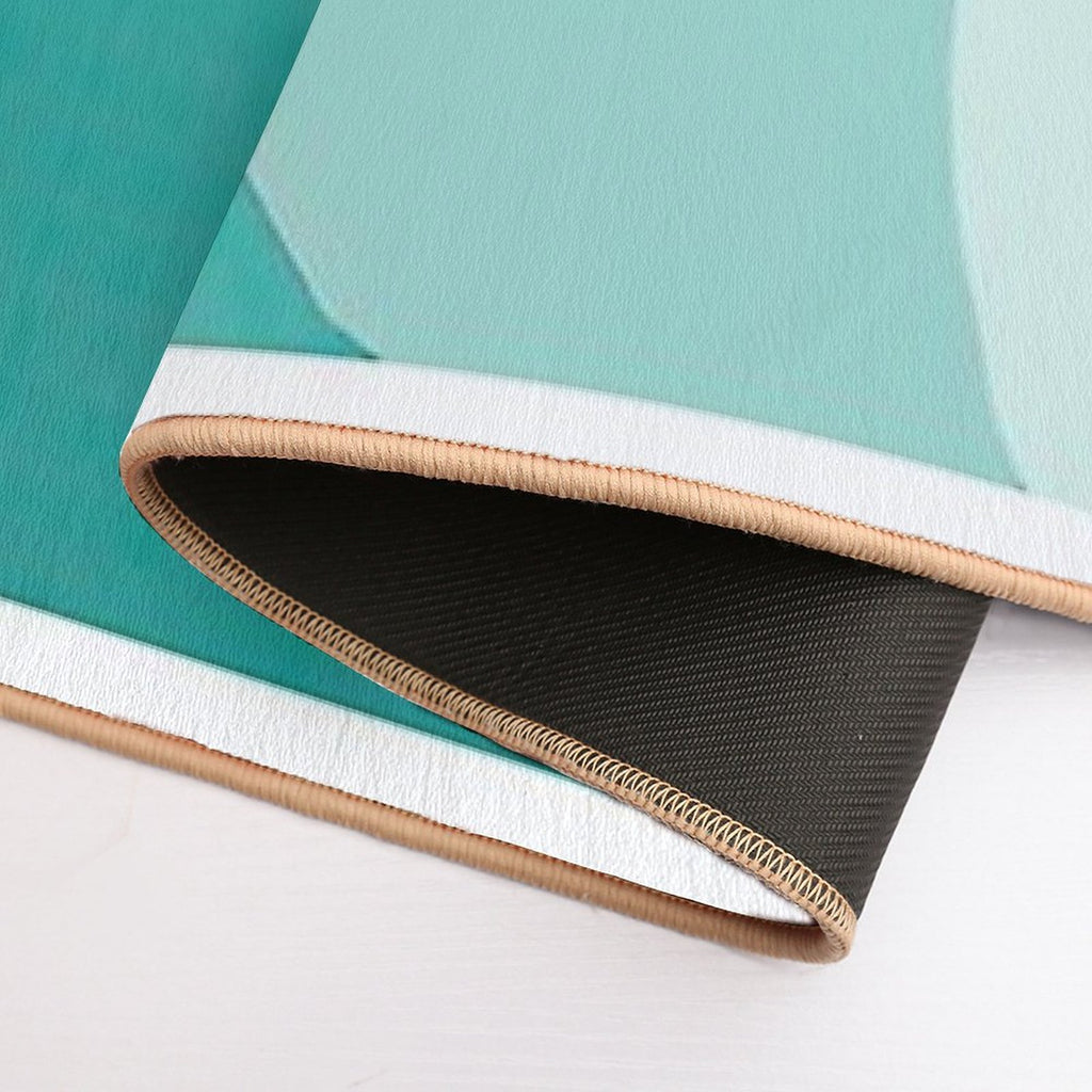 Green Simple Wave Pattern  Multi-Purpose Bath Mat