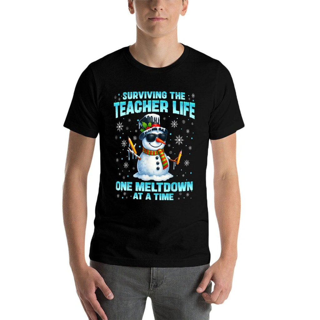 Surviving The Teacher Life Pjs Pajamas Christmas Xmas Teache  Soft T-Shirt