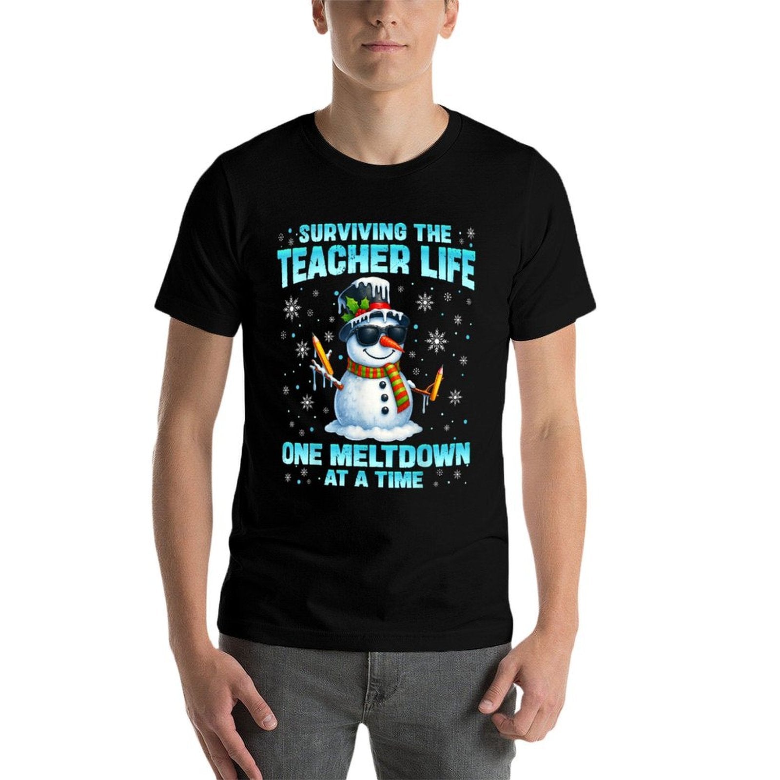 Surviving The Teacher Life Pjs Pajamas Christmas Xmas Teache  Soft T-Shirt