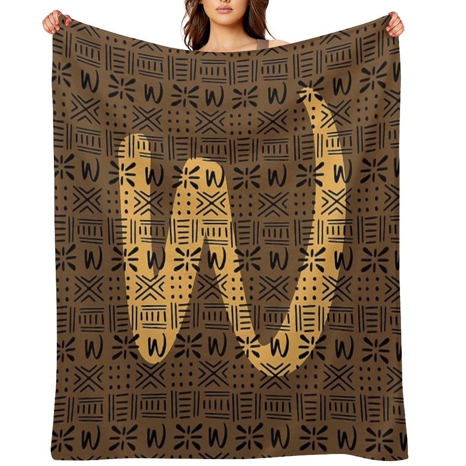 Bogolan Colored Art Anti-pilling Throw Blanket