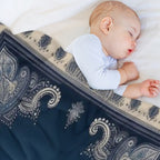 RogerPattern - Tranquil Blue Harmony A Bandana-Inspired Print Plush Throw Blanket