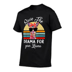 Mama-Llama Save The Drama For Your Llama-Shirt Women Funny  Ribbed Collar T-Shirt