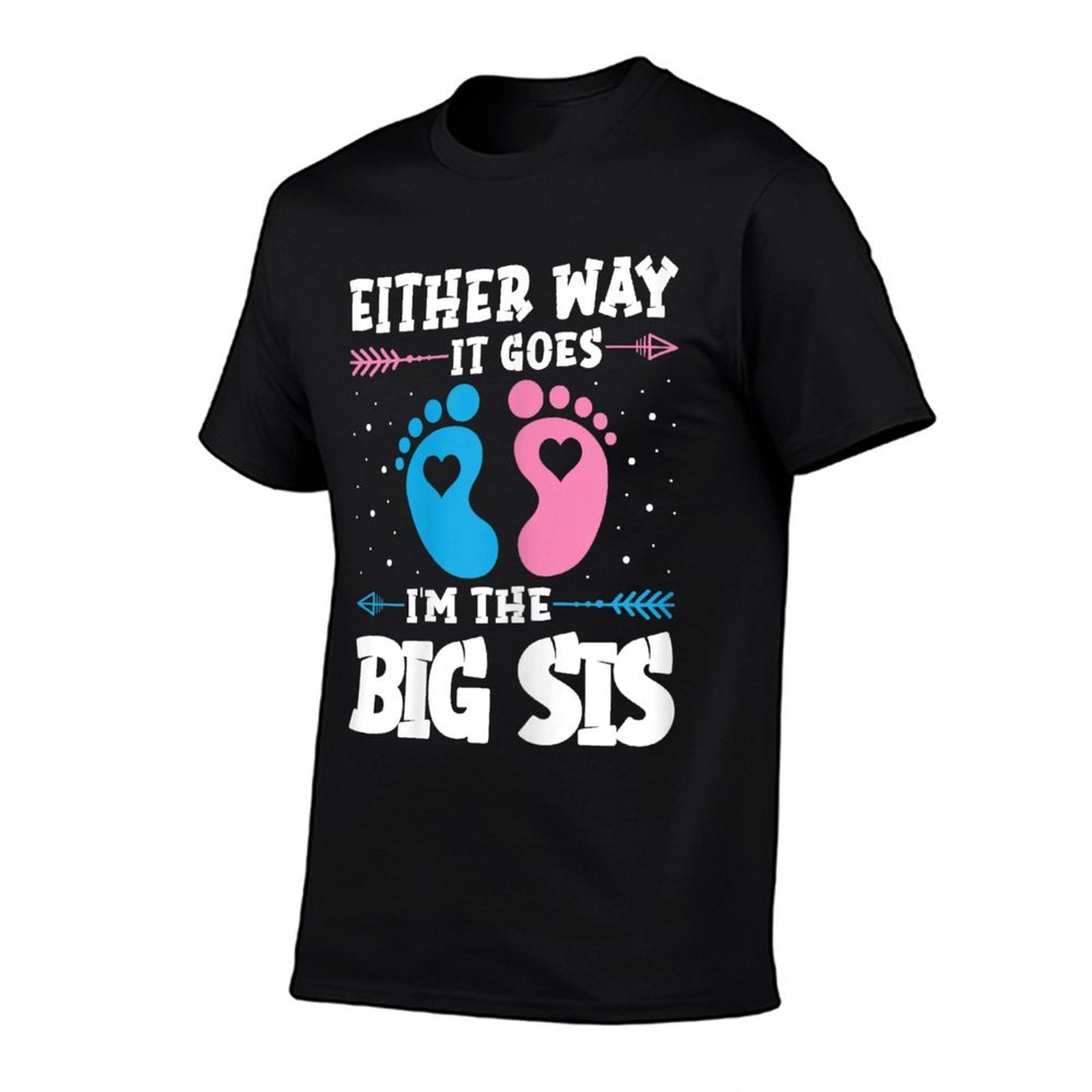 Big Sis Either Way It Goes Baby Announcement Party Sister  Wrinkle-resistant T-Shirt