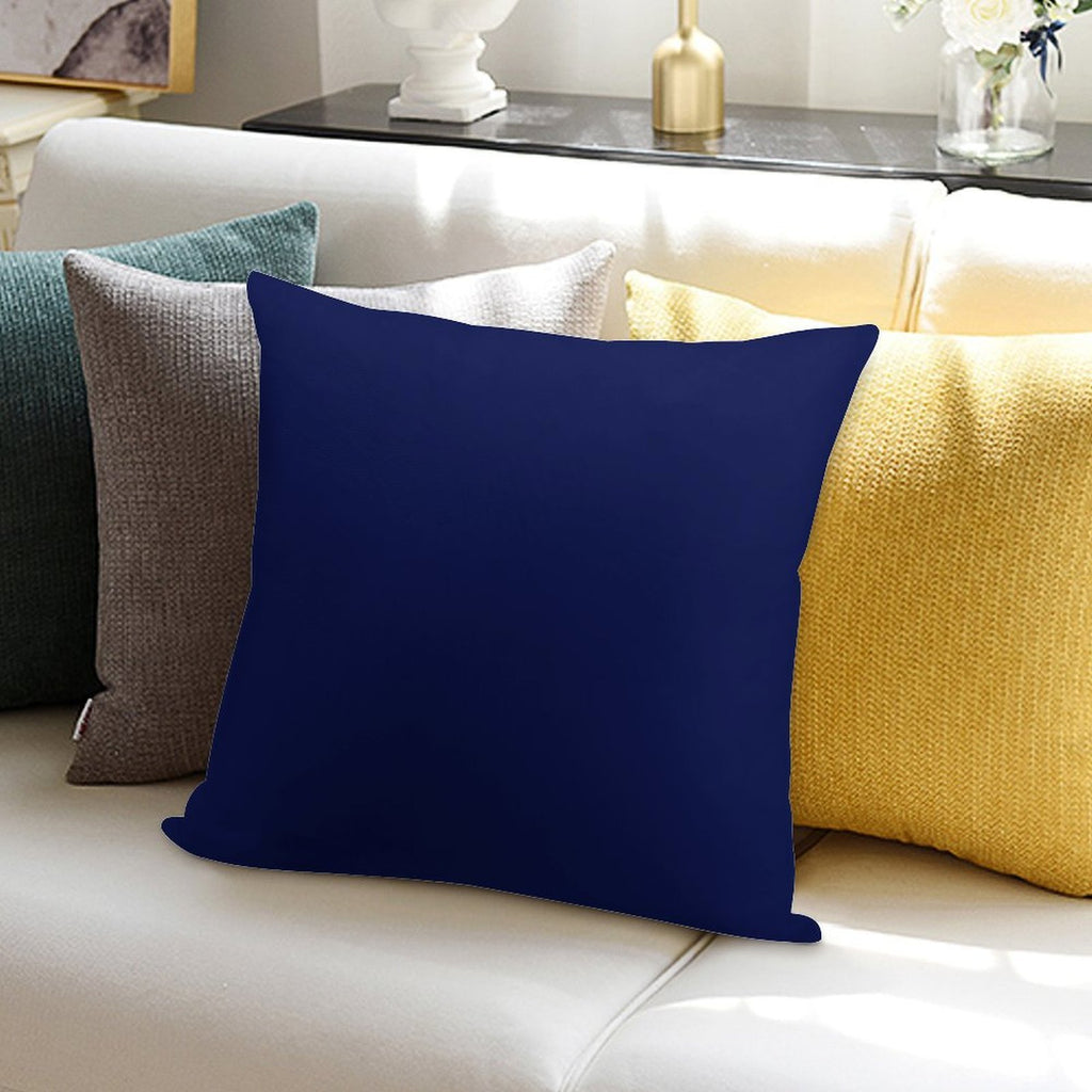 Classic Navy Blue Solid Color Soft Washable Throw Pillow
