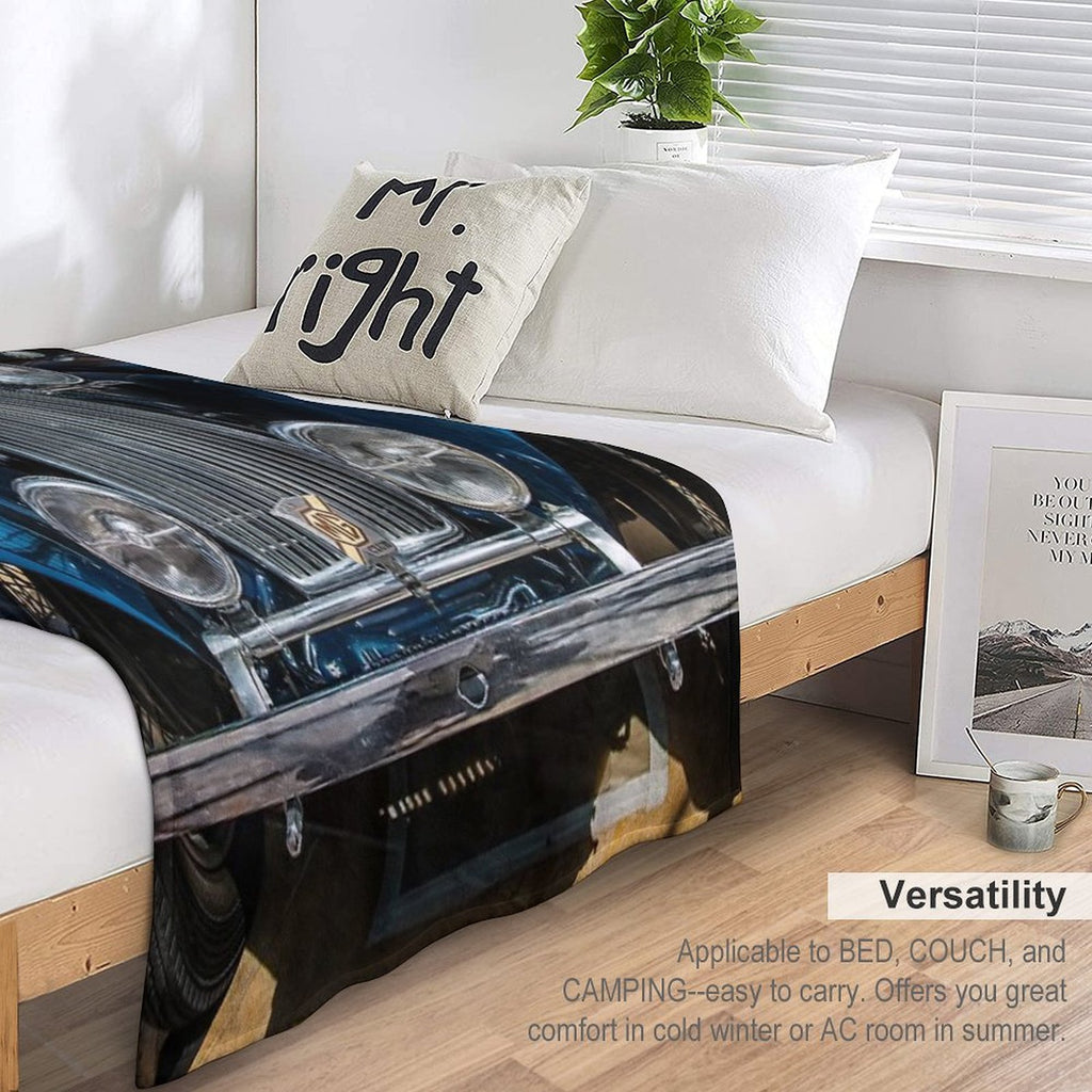 MG Vintage Car 1939 Shrink-resistant Throw Blanket