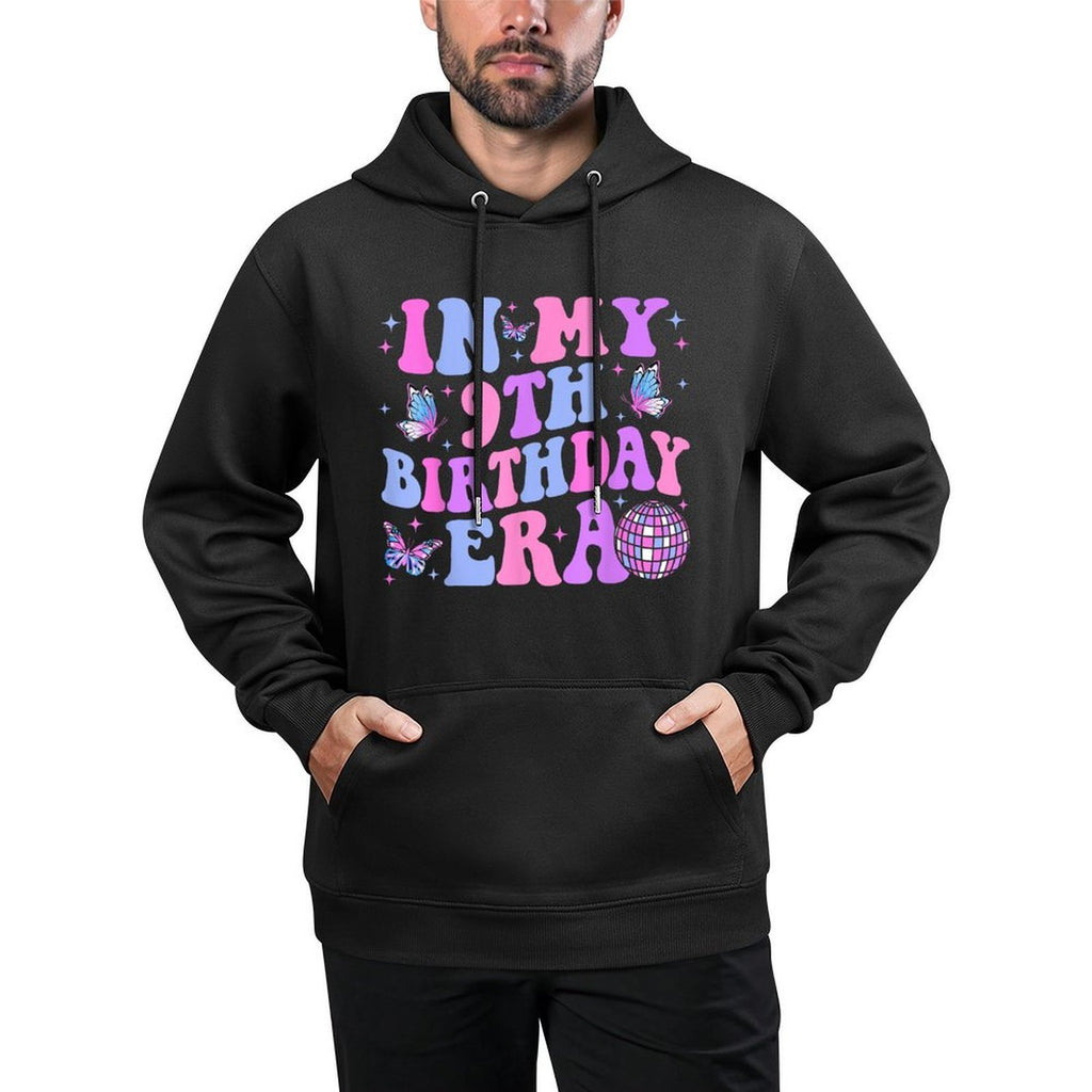 Groovy In My 9th Birthday Era Nine 9 Years Old Birthday Colorfast Hoodie