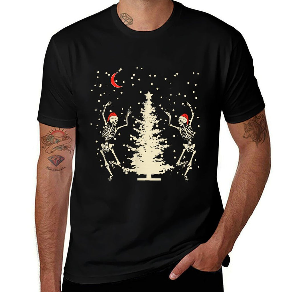 Funny Goth Christmas, Dancing Skeletons  Classic T-Shirt