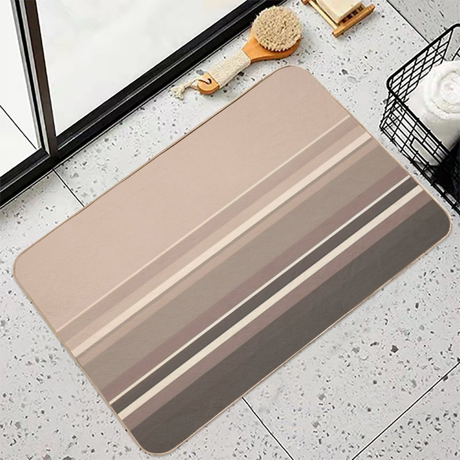 Classic Stripes Pattern Durable Bath Mat