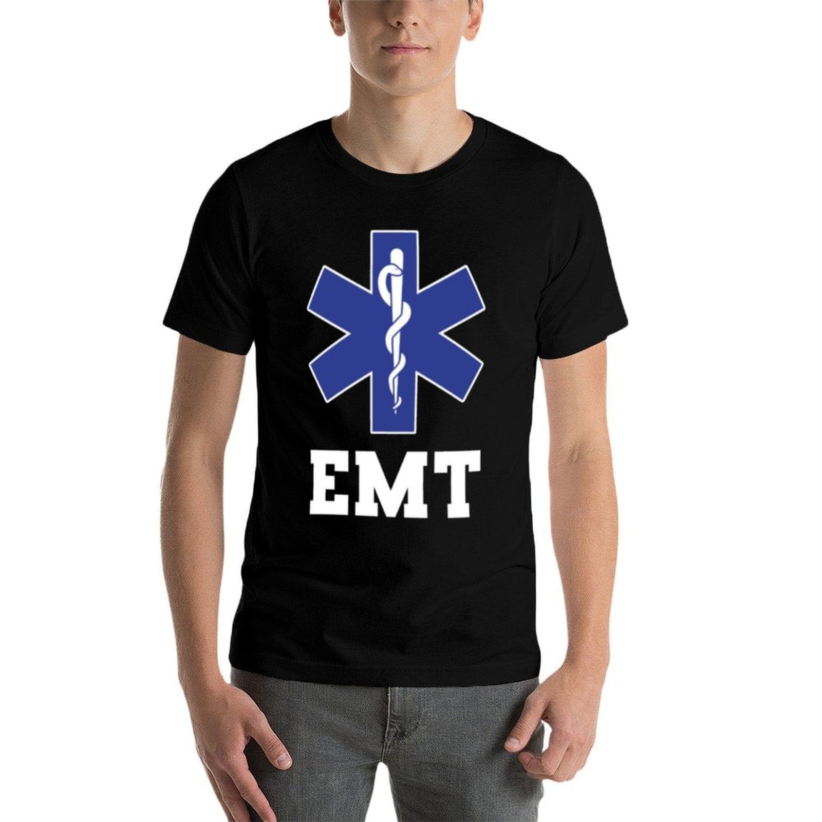 EMT EMS Paramedic Thin White Line Two-Sided EMT Gift  Heathered Texture T-Shirt