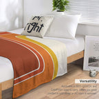 Retro Zig Zag Meets 1970s Orange Travel-friendly Throw Blanket