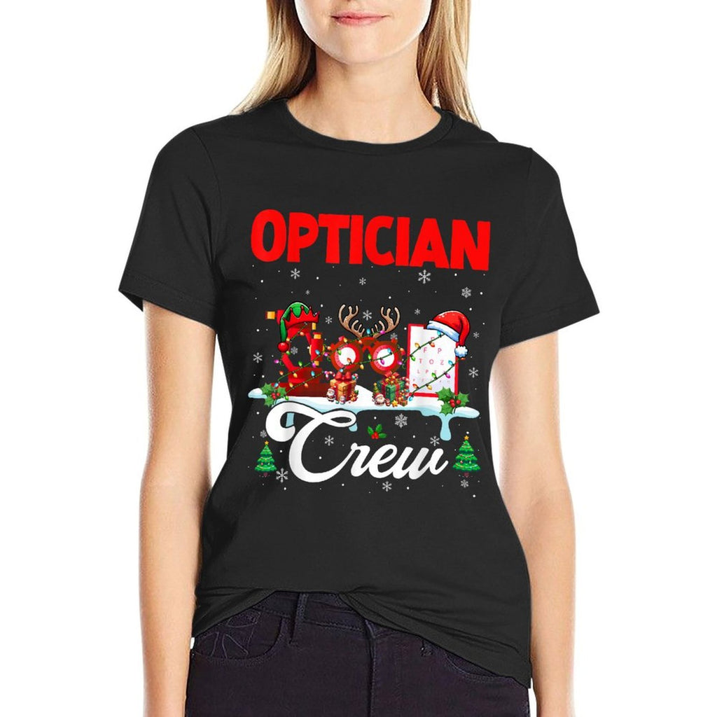 Optician Crew Christmas Santa Reindeer Elf Tools Job Team  Slim-fit Cut T-Shirt