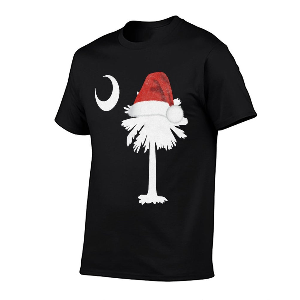 South Carolina Christmas Holiday Santa Palmetto Tree  Breathable T-Shirt