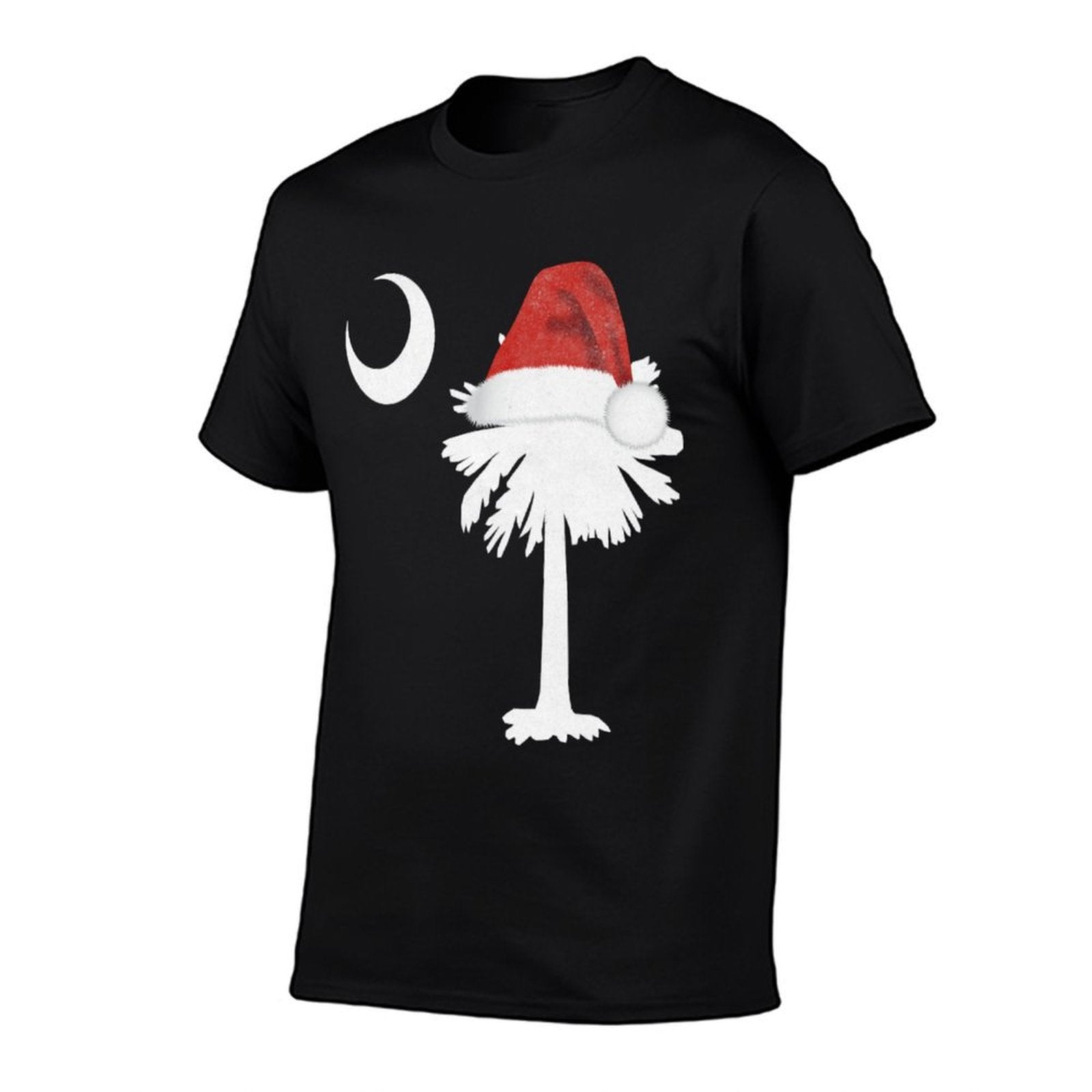 South Carolina Christmas Holiday Santa Palmetto Tree  Breathable T-Shirt