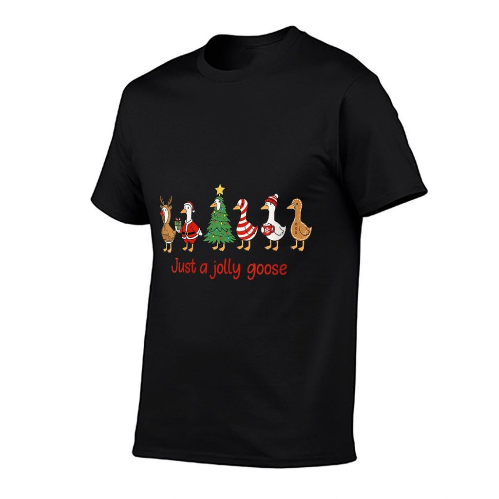Womens Just A Jolly Goose Christmas Funny Cartoon Festive Animal  Vintage-inspired T-Shirt