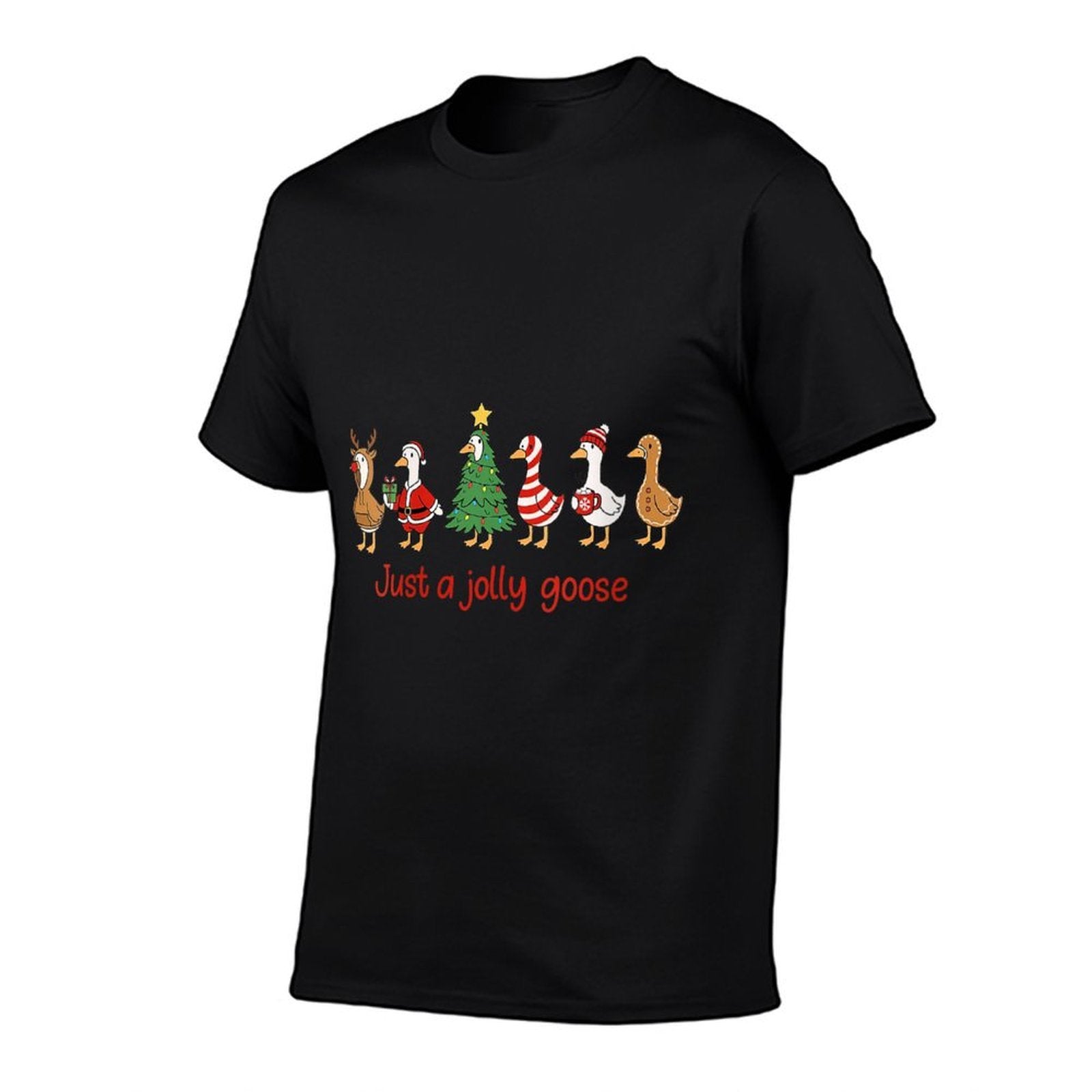 Womens Just A Jolly Goose Christmas Funny Cartoon Festive Animal  Vintage-inspired T-Shirt