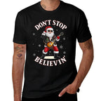 Rock N Roll Santa Christmas Cheer Guitarist Santa Rocker  Versatile T-Shirt