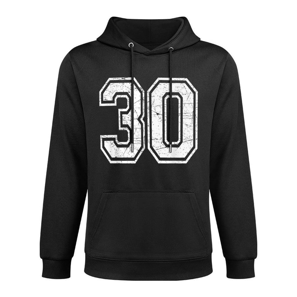 Number 30 Varsity Sports Team Jersey 30th Birthday Durable Construction Hoodie