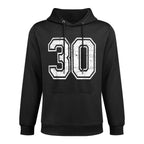 Number 30 Varsity Sports Team Jersey 30th Birthday Durable Construction Hoodie