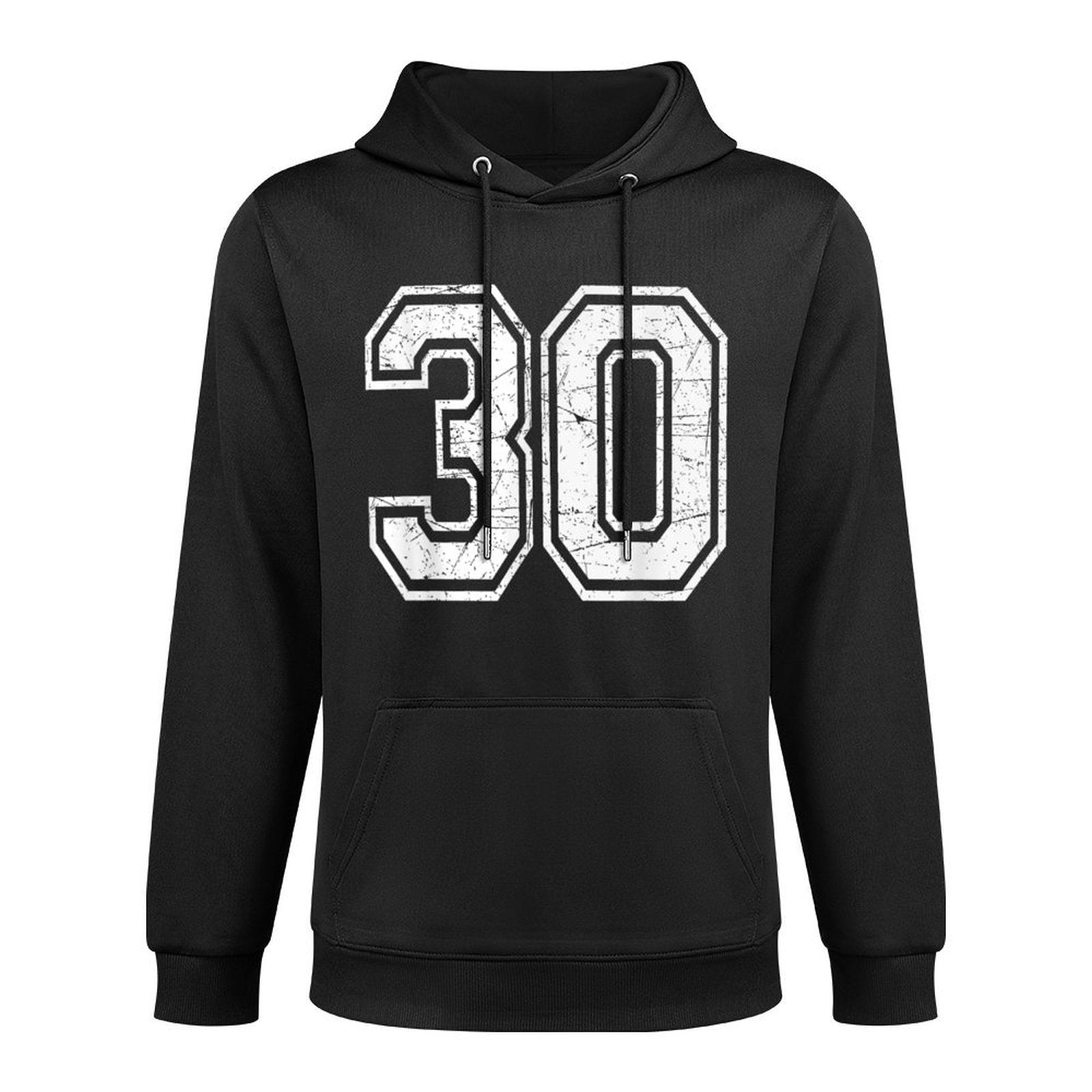Number 30 Varsity Sports Team Jersey 30th Birthday Durable Construction Hoodie
