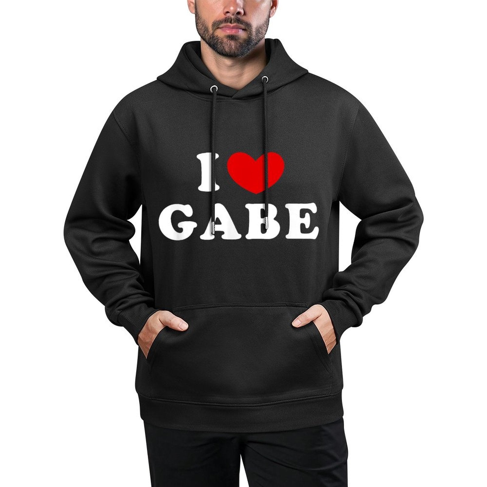 Personalized For Gabe  Friends I Love Gabe, I Heart Gabe Shrink-Resistant Hoodie