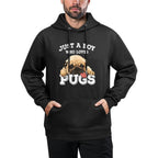Just A Boy Who Loves Pugs Funny Pug Lover Gift for Boys Unisex Design Hoodie