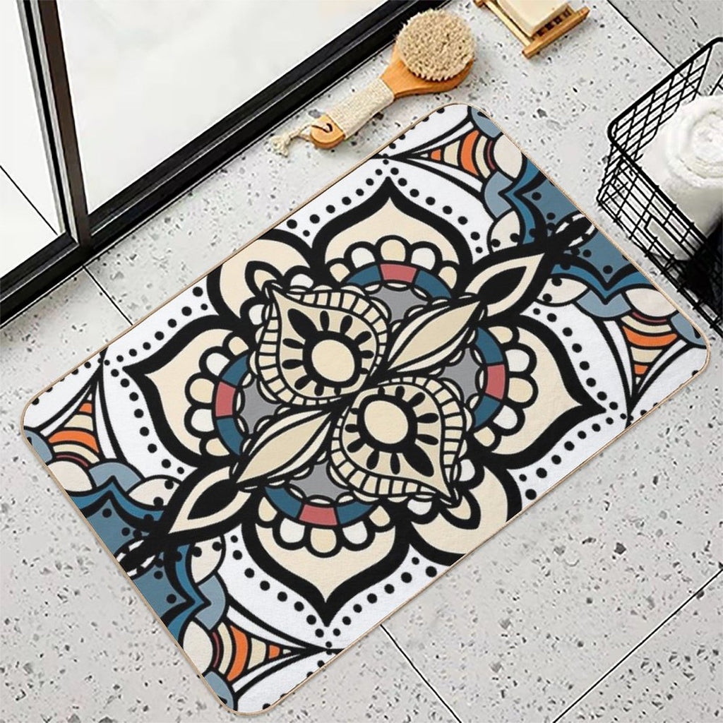 Turkish Floral Paisley Pattern  Stain-Proof Bath Mat