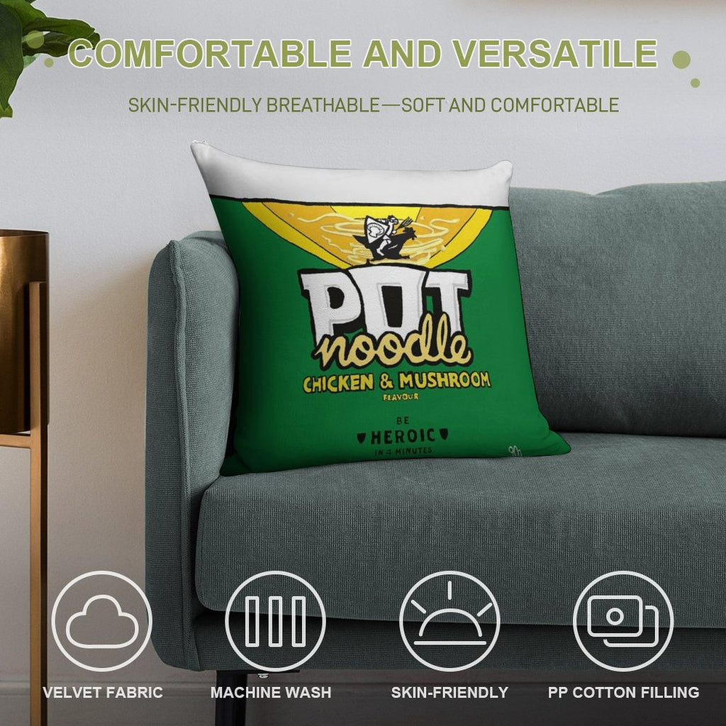 Pot Noodle Cushion Soft Bedroom Essential Throw Pillow