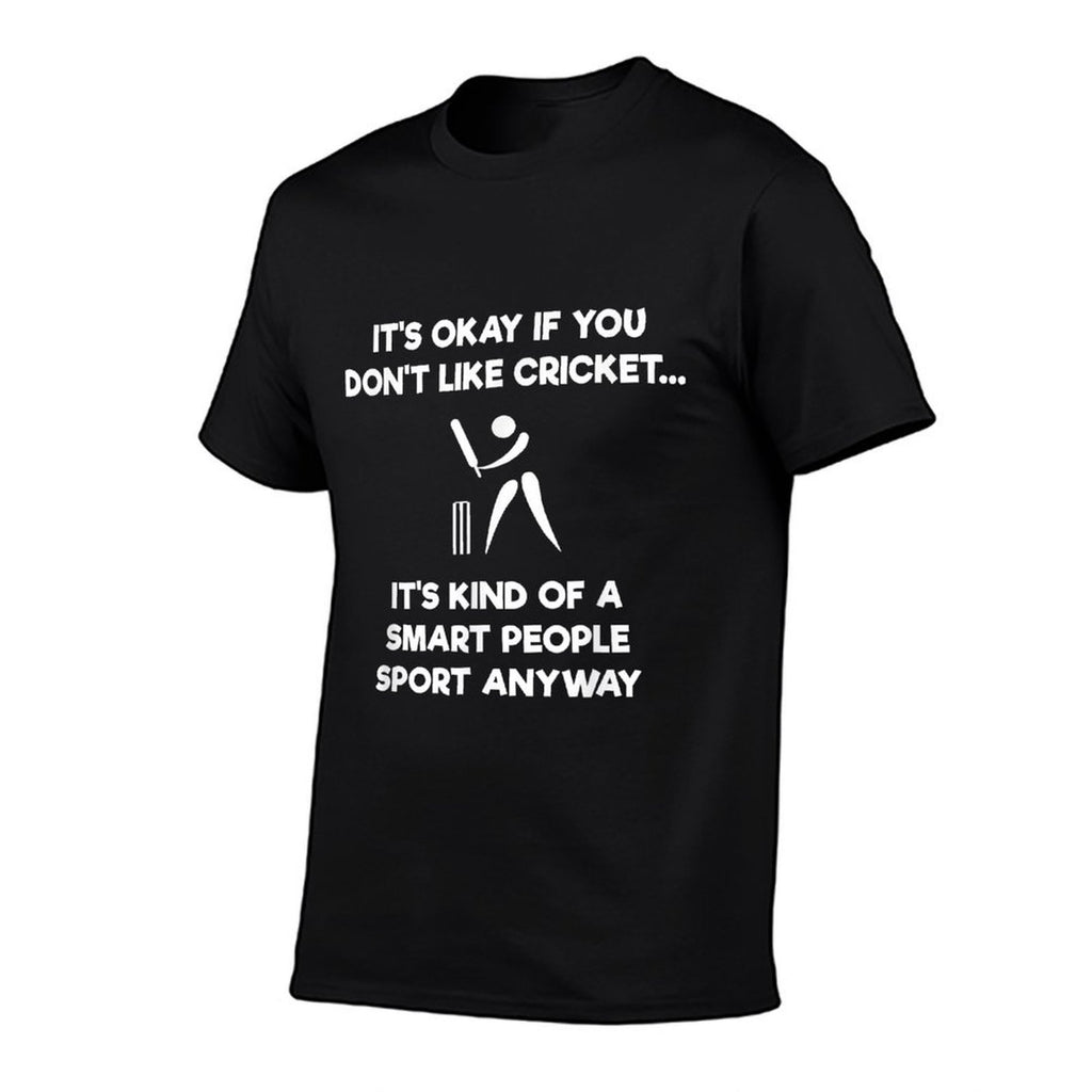 Cricket Game - Funny Smart - Player  Rolled Sleeves T-Shirt