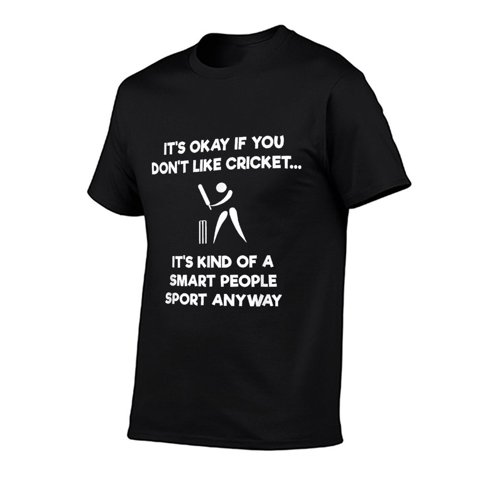 Cricket Game - Funny Smart - Player  Rolled Sleeves T-Shirt