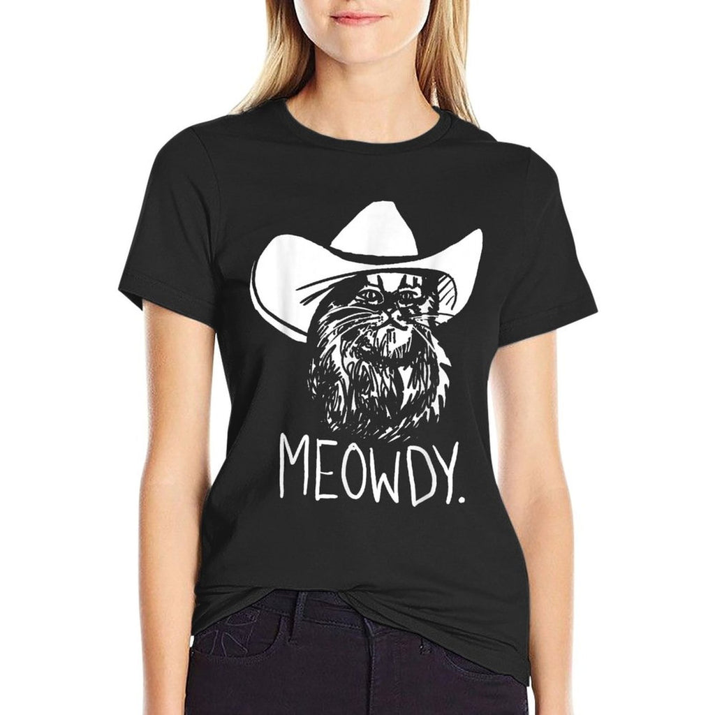 Meowdy Texas Cat Meme Men Women Girls Kids  Soft T-Shirt
