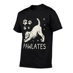 Pawlates Dog Stretching Workout Fitness Pilates Cute Puppy  Stretchy T-Shirt