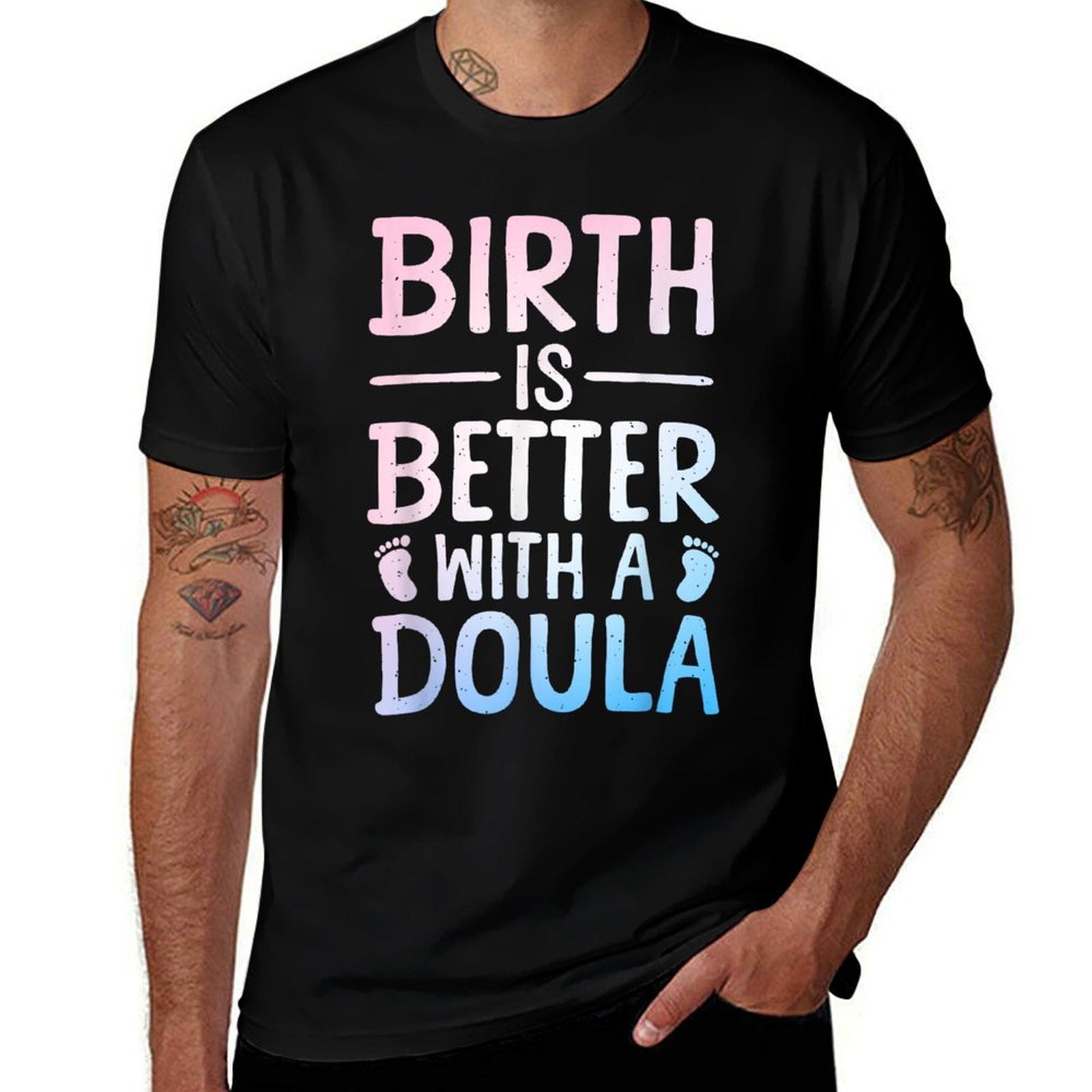 Doula Art For Women Childbirth Support Baby Catcher Doula  Easy-care T-Shirt