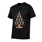 Hiking Santa Christmas Tree Merry Christmas Trekking  Ribbed Collar T-Shirt