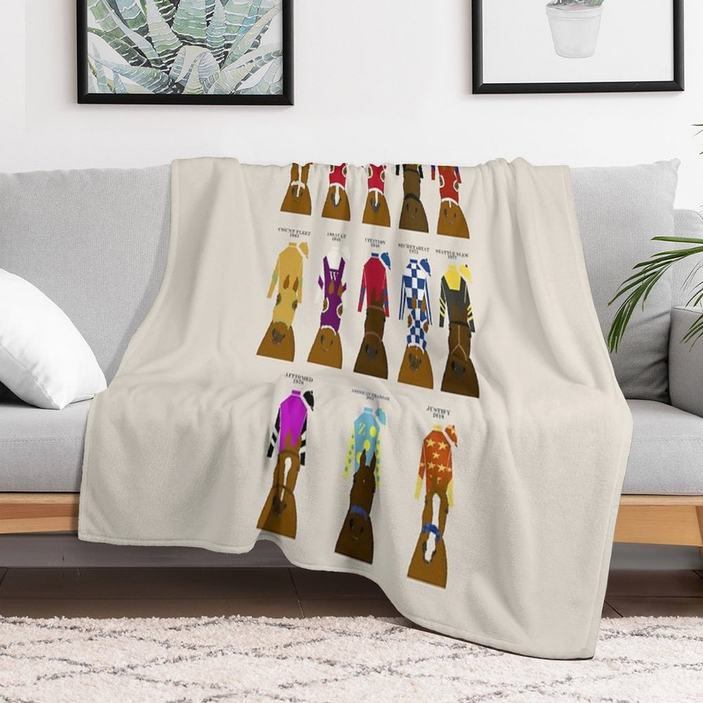 Horse Racing Triple Crown Winners 1919-2018 Quick-dry Throw Blanket