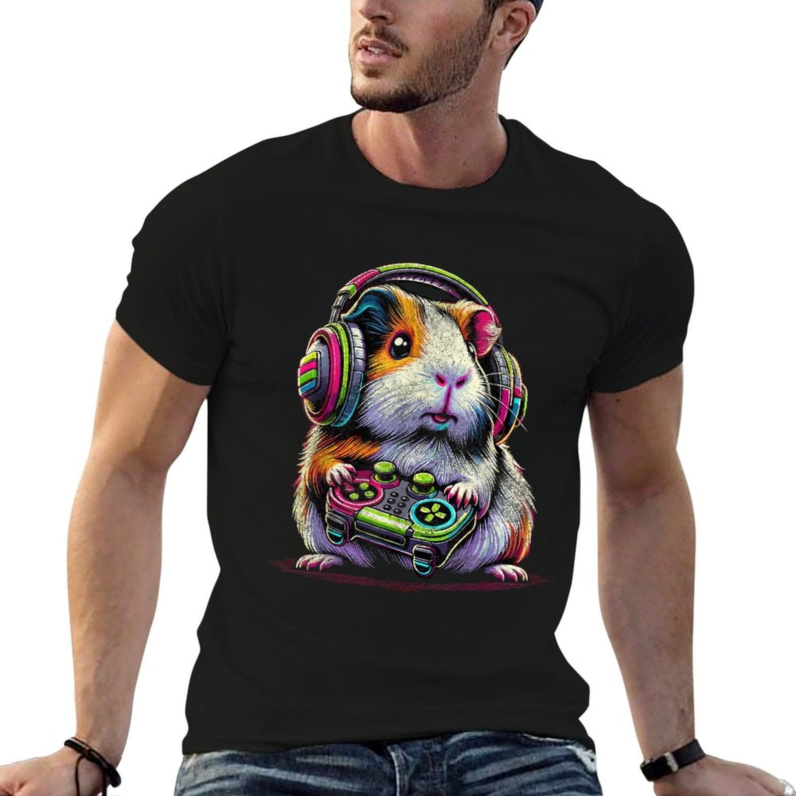 Guinea Pig Funny Video Games Guinea Pig  Fade-proof Color T-Shirt