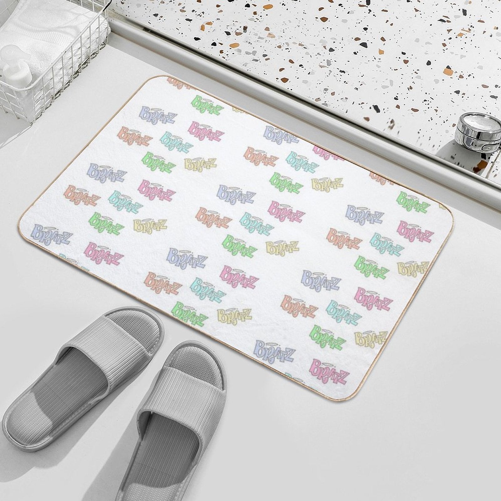 Pastel Coloured Bratz Logo Sticker Pack  Pet-Safe Bath Mat