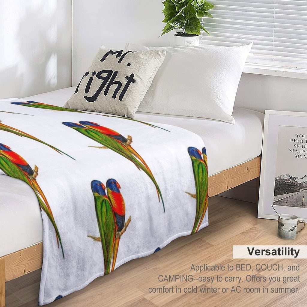 Rainbow Lorikeet Bird Australian Shrink-resistant Throw Blanket
