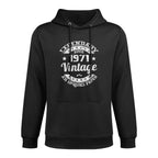 50th Birthday, Legendary Since 1971 Vintage Cotton-Polyester Blend Hoodie