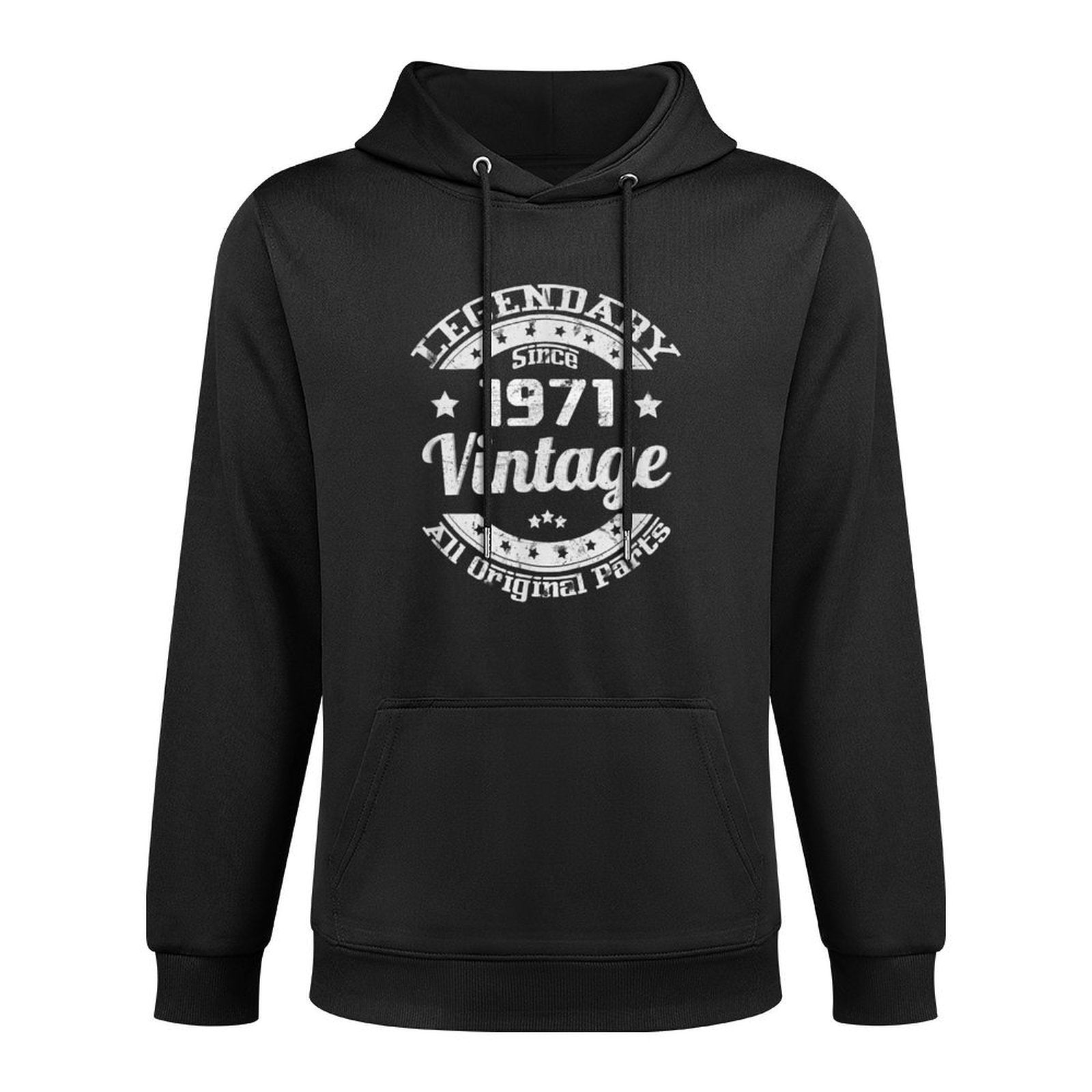 50th Birthday, Legendary Since 1971 Vintage Cotton-Polyester Blend Hoodie
