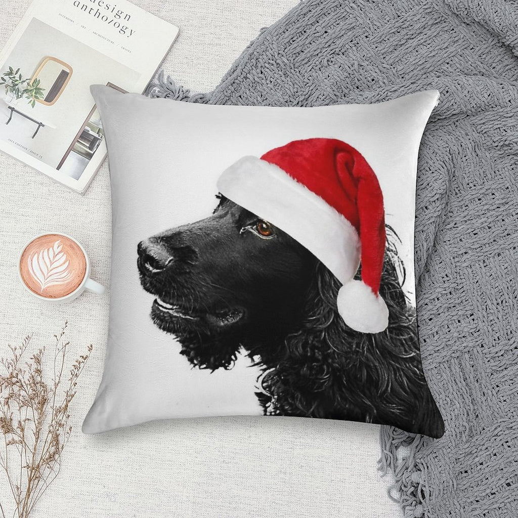 Merry Christmas Cocker Soft Washable Throw Pillow