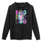 Funny Cute Boo Ghost Spooky Season Glow in Halloween Night Casual Wear Hoodie