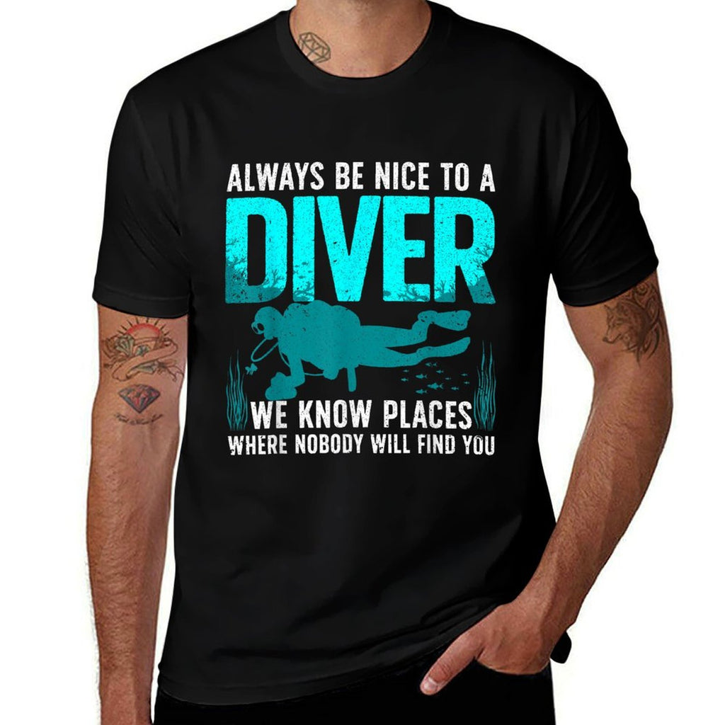 Cool Scuba Diving For Men Women Open Water Ocean Diver Lover  Fade-proof Color T-Shirt