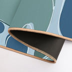 Boho Blue Blob – Minimalist Abstract Fluid Art  Fade-Resistant Bath Mat