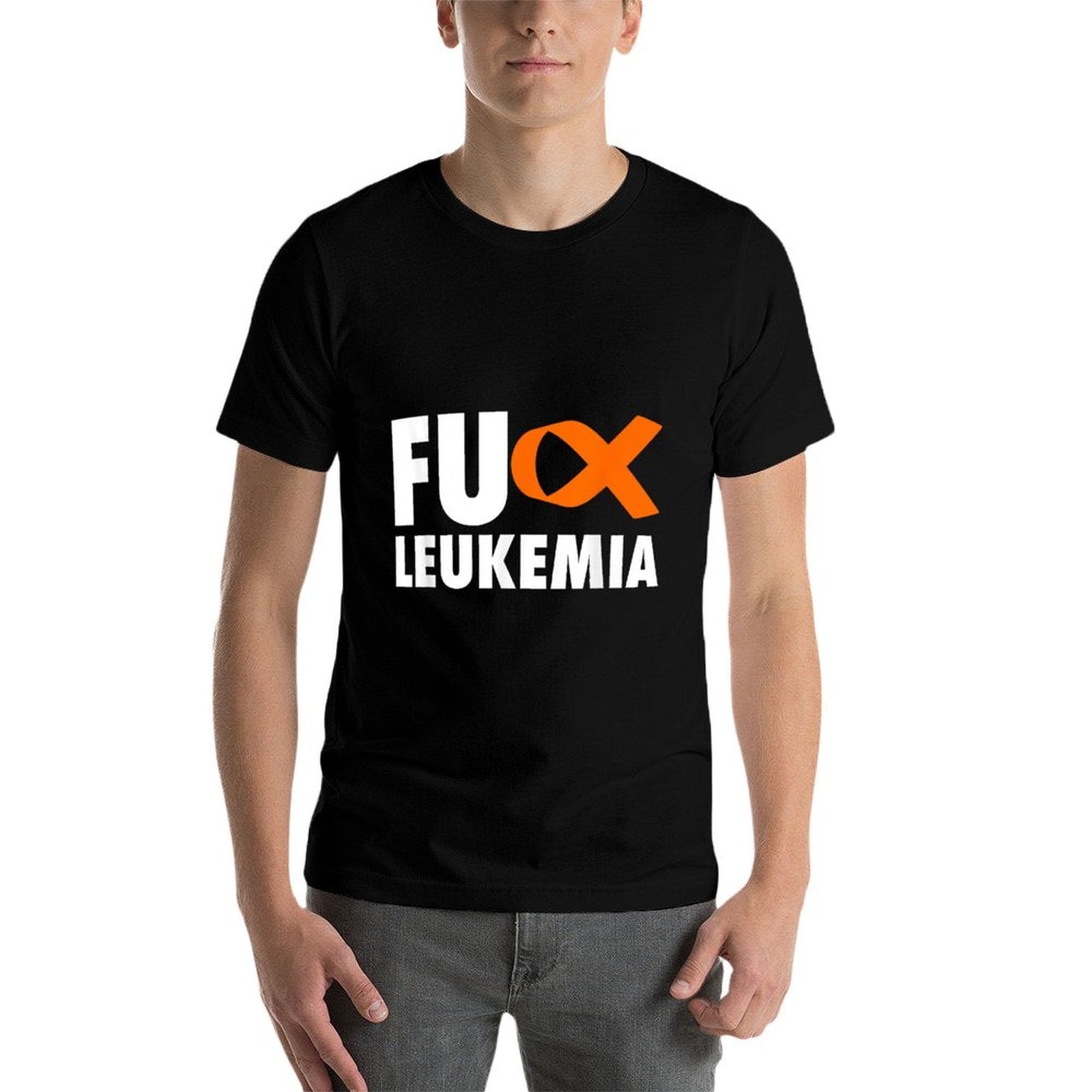 FU Leukemia - Funny Leukemia Awareness  Oversized Silhouette T-Shirt