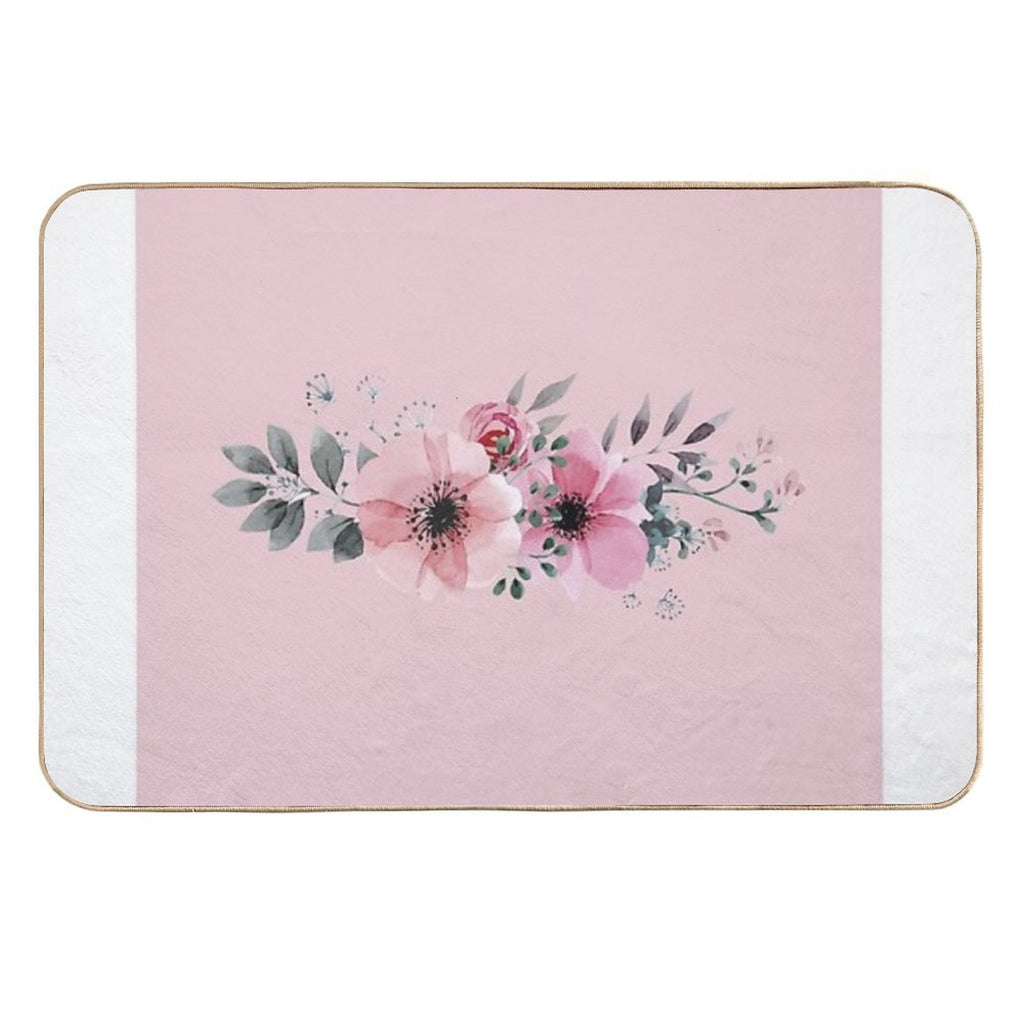 Pink Flower  Absorbent Bath Mat