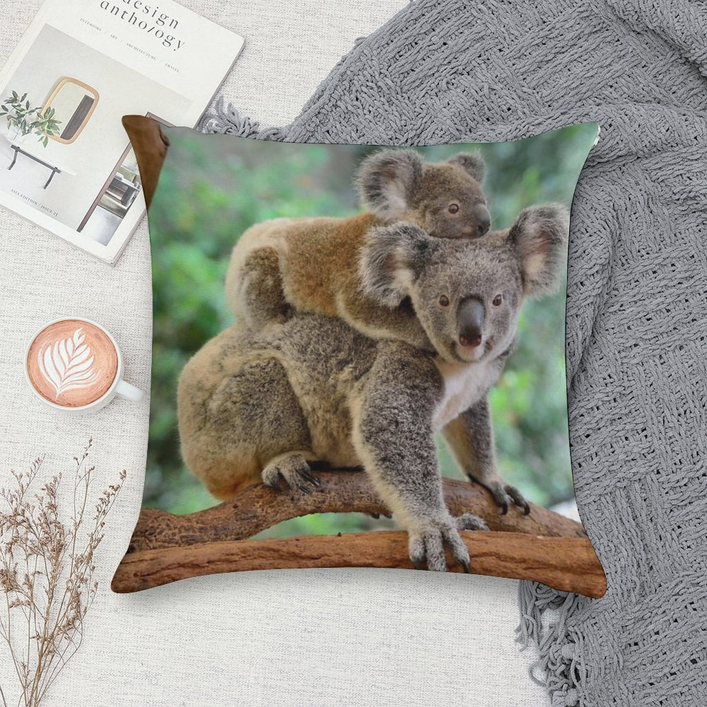 Koala And Joey Soft High-Density Material Throw Pillow